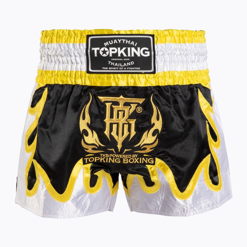 Pantaloni scurți de antrenament Top King Thai Boxing black/gold/white