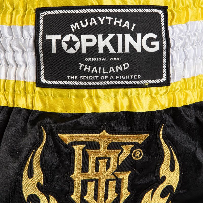 Pantaloni scurți de antrenament Top King Thai Boxing black/gold/white 3