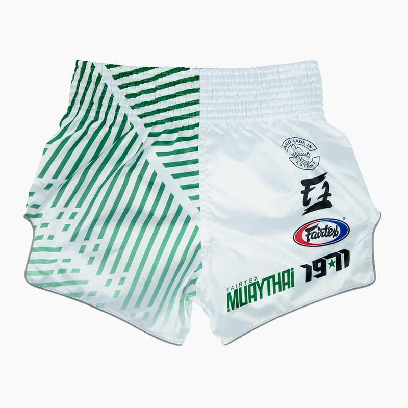 Pantaloni scurți de antrenament Fairtex Muay Thai BS1923 "Racer" alb 2
