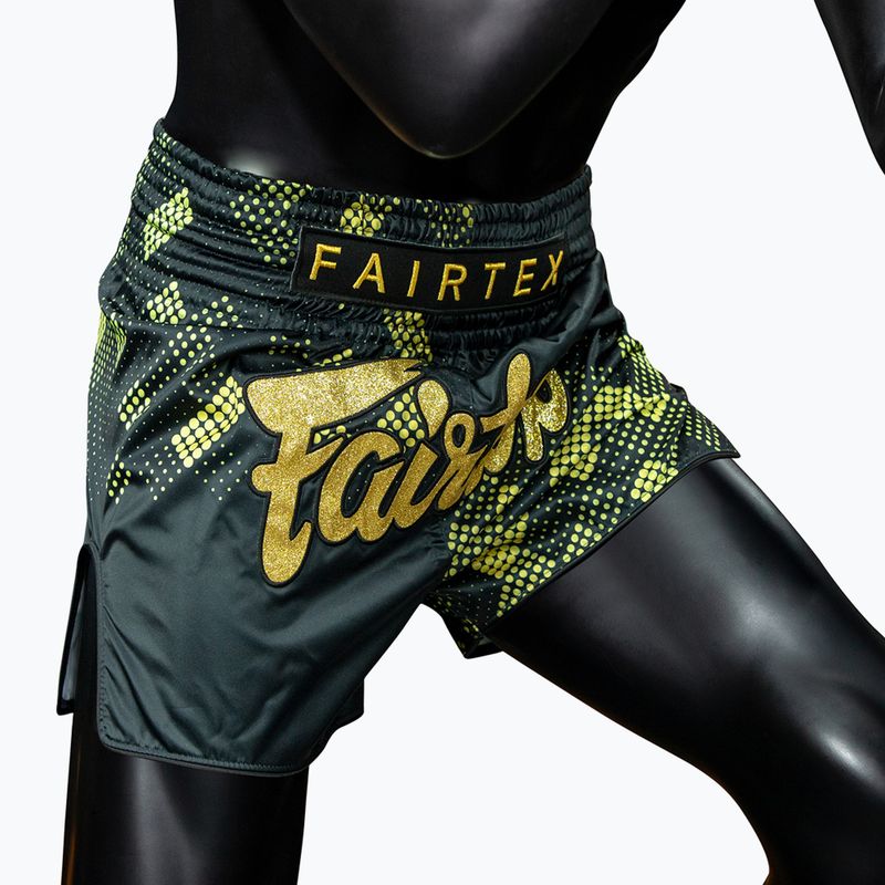 Pantaloni scurți de antrenament Fairtex Muay Thai S1931 Heart of Gold black/gold 4