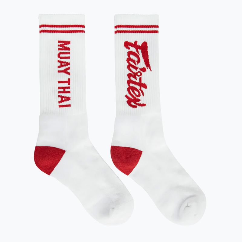 Șosete Fairtex "Muay Thai" alb/roșu