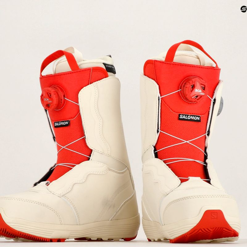 Cizme de snowboard pentru femei Salomon Ivy Boa SJ Boa bleached sand/almond milk/aurora red 11