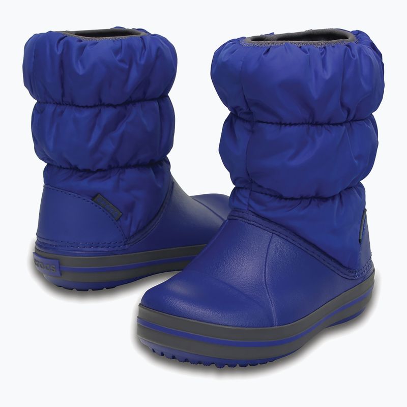 Ghete pentru copii Crocs Winter Puff Kids cerulean blue/light grey