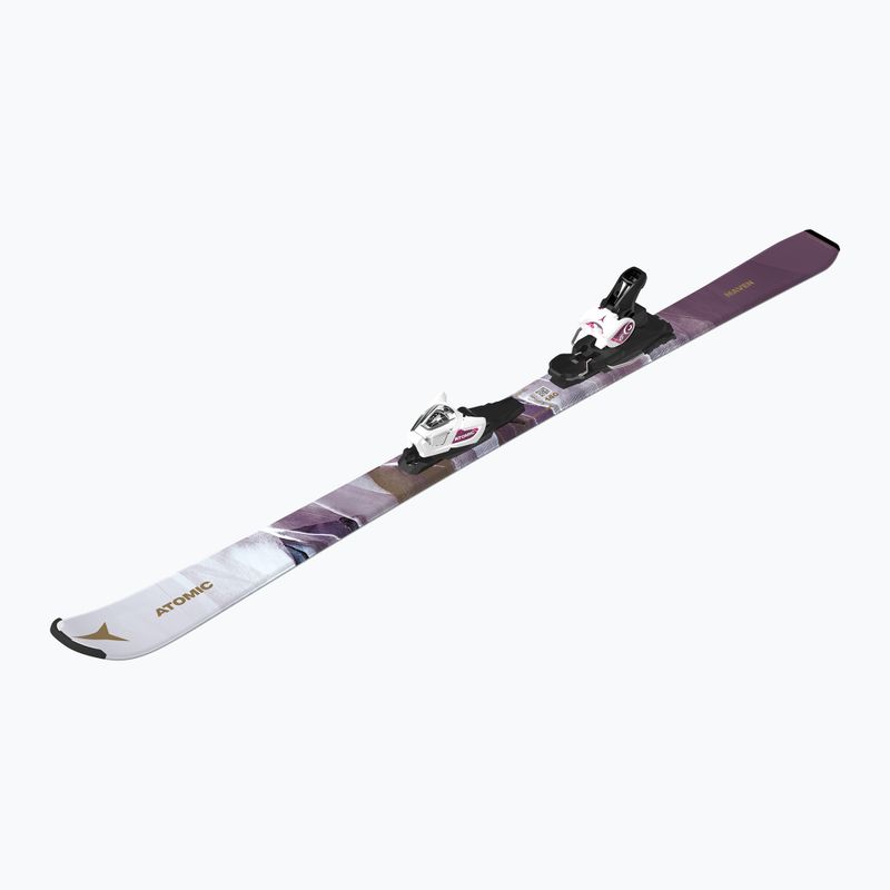 Schiuri de coborâre pentru copii Atomic Maven Girl JTM + legături  L6 GW white/laven 3