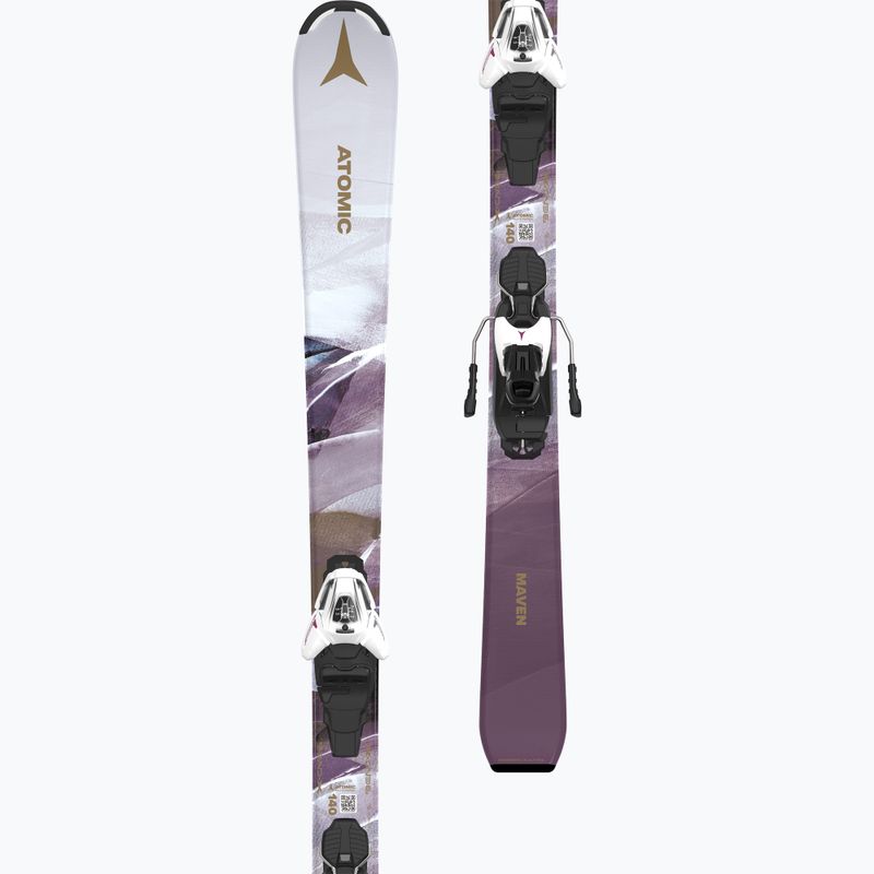 Schiuri de coborâre pentru copii Atomic Maven Girl JTM + legături  L6 GW white/laven 5