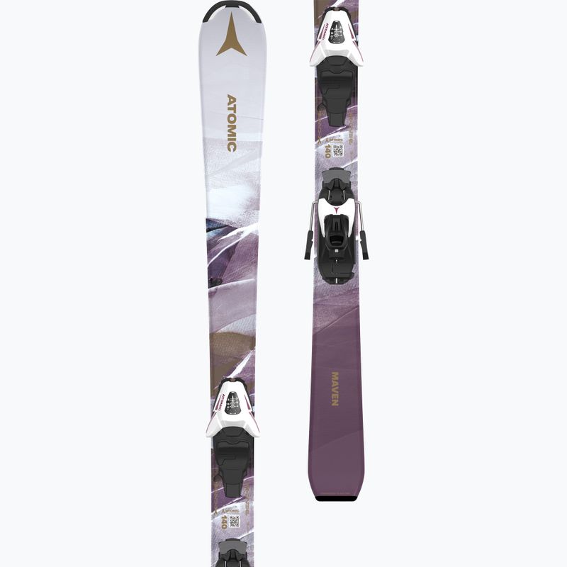 Schiuri de coborâre pentru copii Atomic Maven Girl JTM + legături  C5 GW white/laven 5
