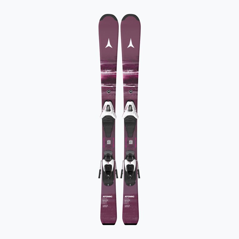 Schiuri de coborâre pentru copii + legături Atomic Maven Jr 100-120 + C5 GW red plum