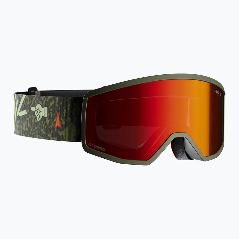 Ochelari de schi pentru copii Atomic Four Jr Flash graphic/olive/red flash