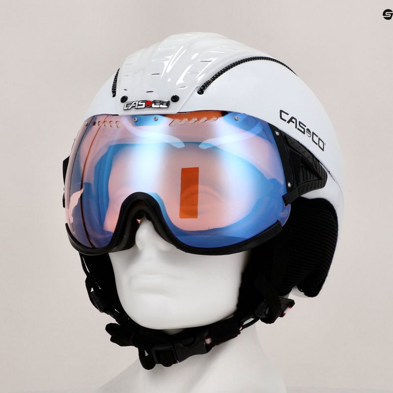 Cască de schi CASCO SP-2 Photomatic Visor structurat alb lucios 9