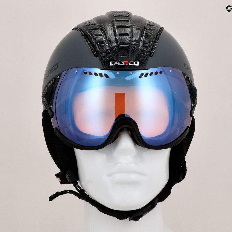 Cască de schi CASCO SP-2 Photomatic Visor structurat gri arsenic / roșu 9
