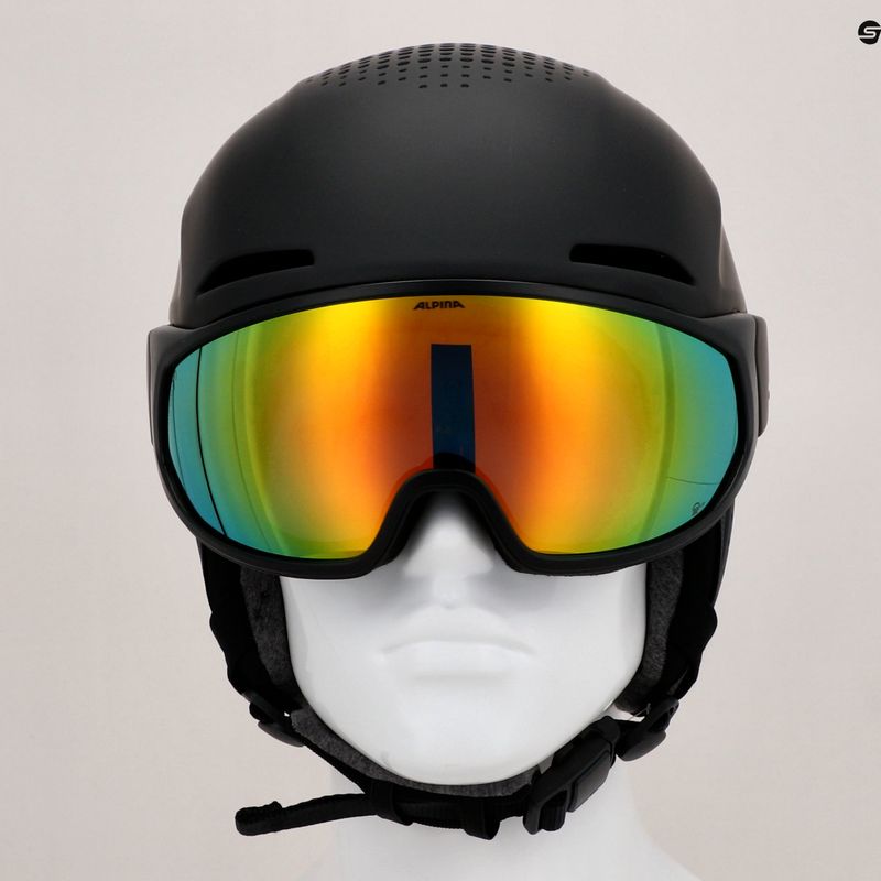 Cască de schi Alpina Alto Q-Lite negru mat/oglindă aurie 11