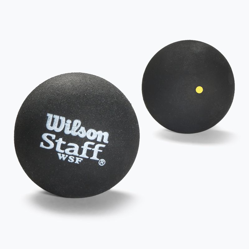 Minge de squash Wilson Staff Ball Yellow Dot 3 buc. black