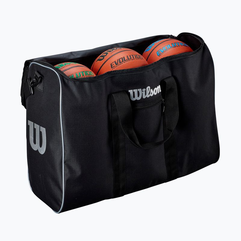 Geantă pentru mingi de baschet Wilson Travel Basket 6 Ball black/silver 3