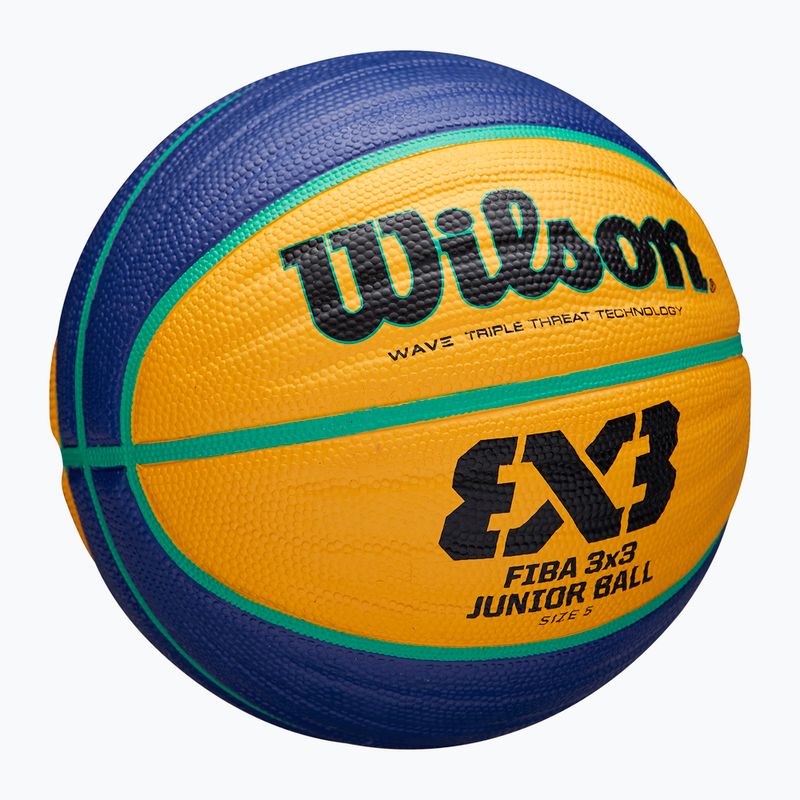 Minge de baschet pentru copii Wilson Fiba 3x3 Junior blue/yellow mărime 5 2