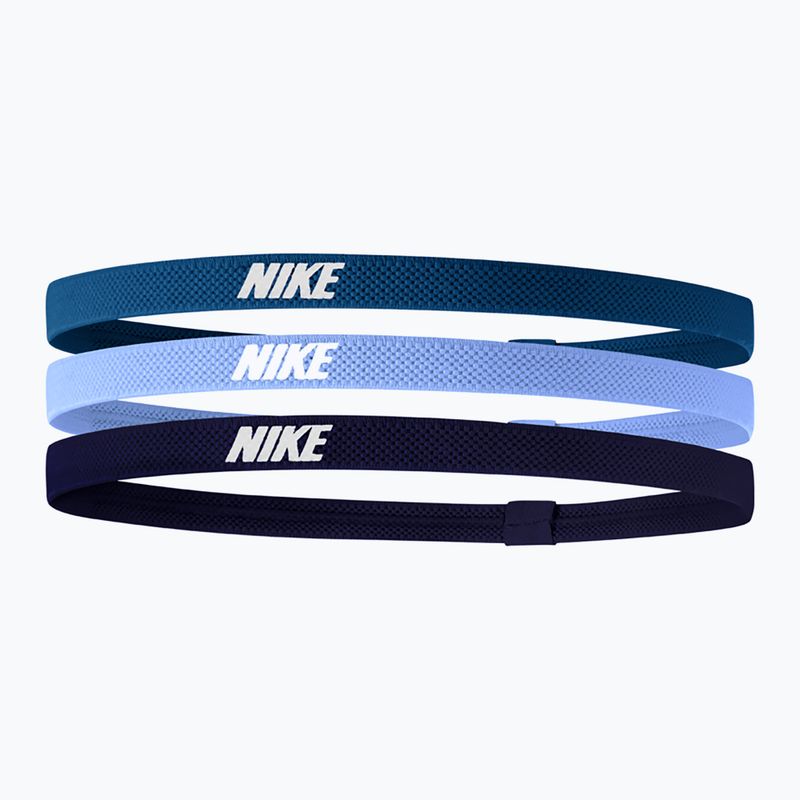 Bentiță Nike Elastic Headbands 2.0 3 szt. industrial blue/university blue/purple ink