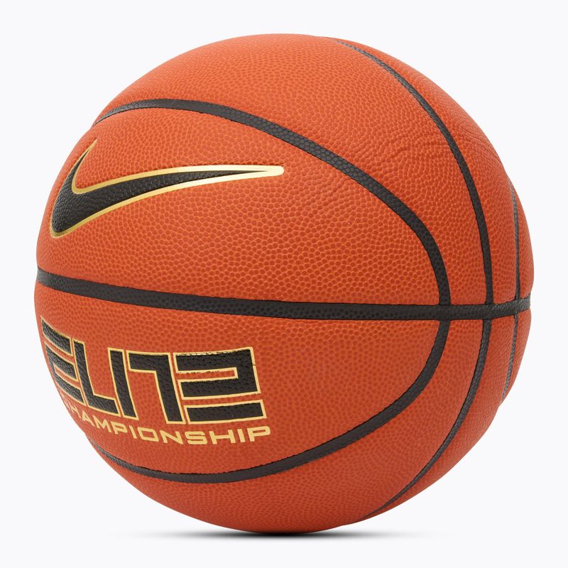 Minge de baschet Nike Elite Championship 8P 2.0 Deflated amber court/black/metallic gold/black mărimea 6 2