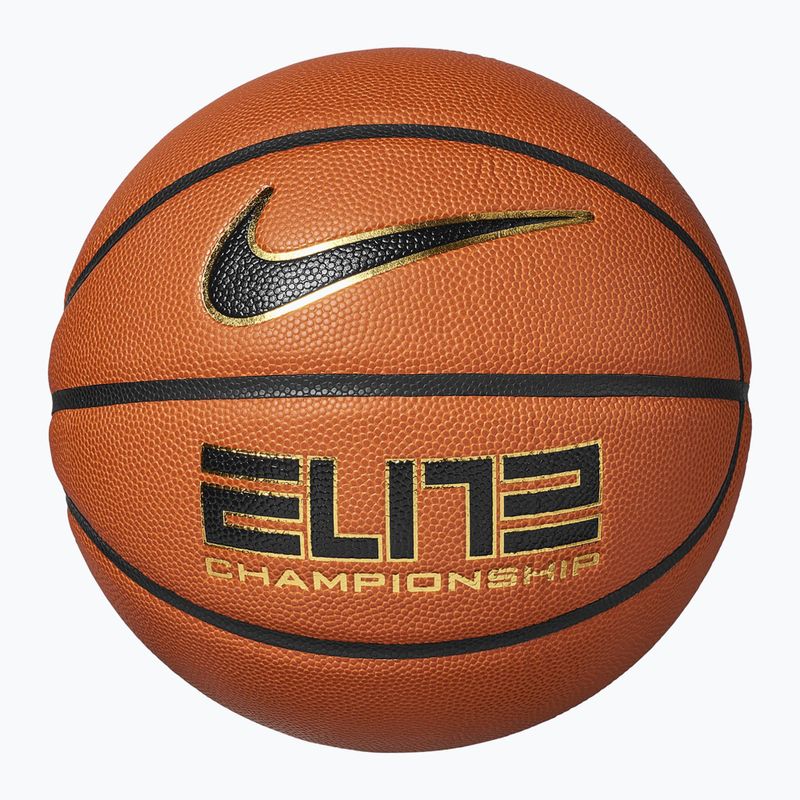 Minge de baschet Nike Elite Championship 8P 2.0 Deflated amber court/black/metallic gold/black mărimea 6 4