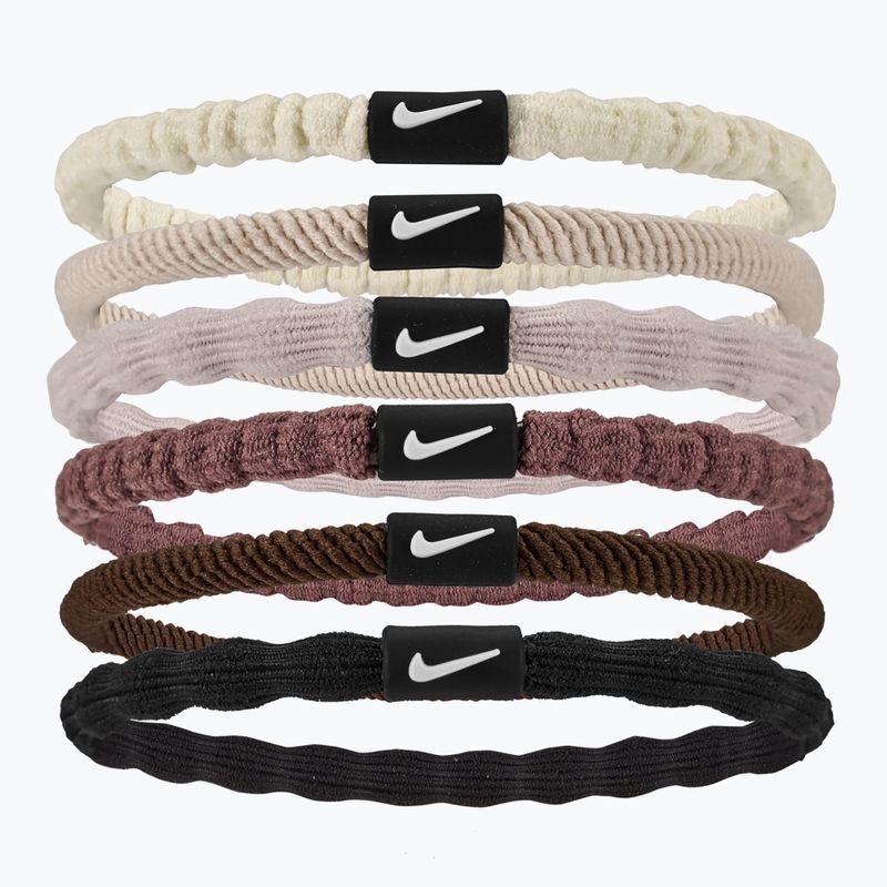 Elastice pentru păr Nike Flex Hair Tie 6 szt. sail/lt orewood brn/white