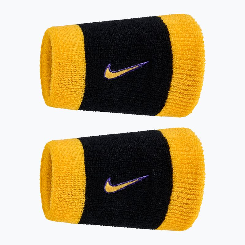 Benzi de încheietură Nike Swoosh Classic Doublewide Wristbands 2 buc black/court purple university gold