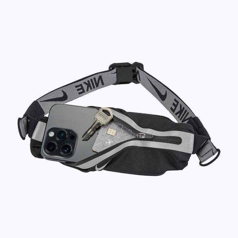 Centură de alergare Nike Slim 4.0 black/black/silver 7