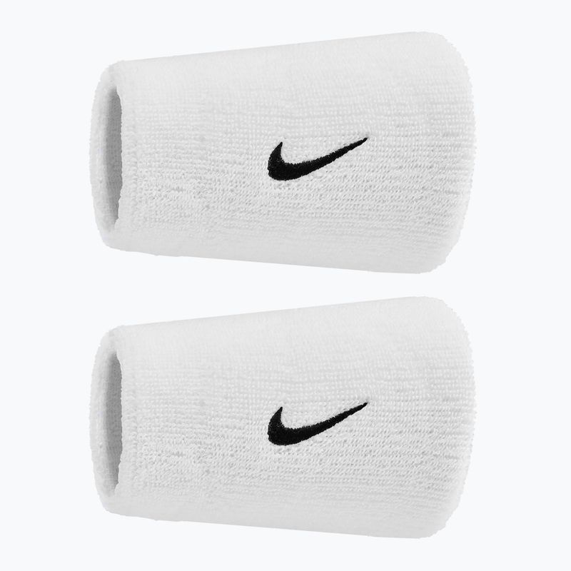 Benzi de încheietură Nike Swoosh Classic Doublewide Wristbands 2 buc white/black