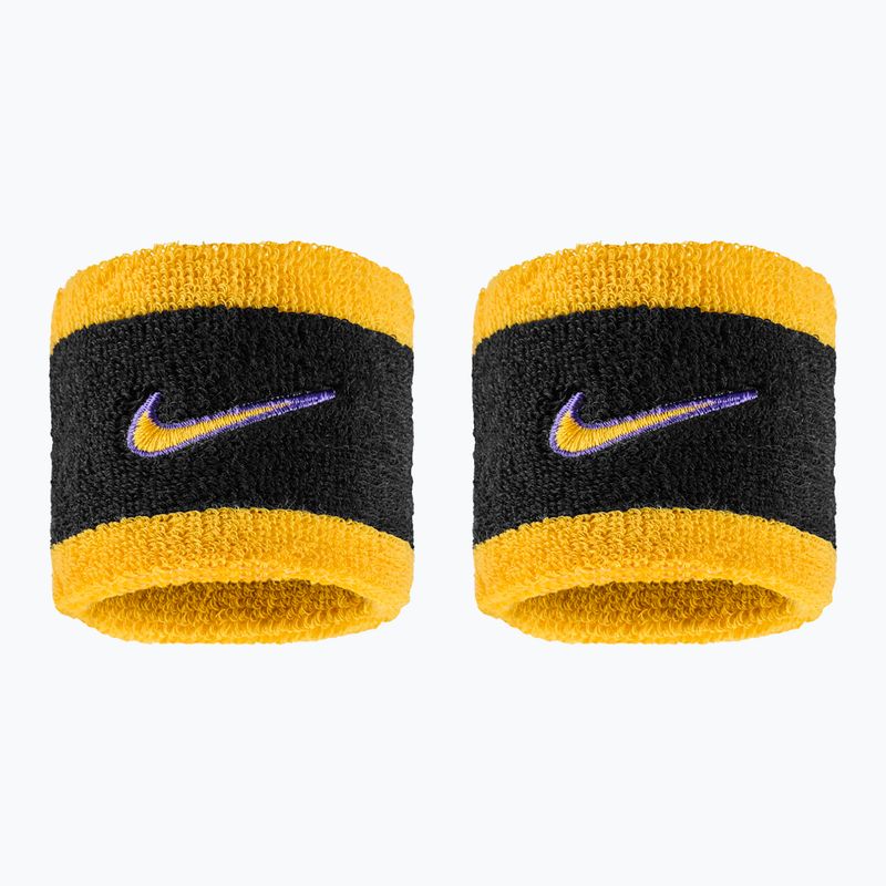 Benzi încheietură Nike Swoosh Classic Wristbands 2 buc. black/court purple/university gold
