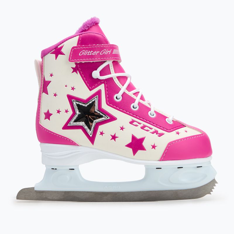 Patine pentru copii CCM Glitter Girl white/pink 3