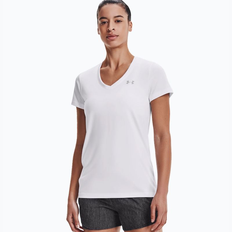 Tricou de antrenament pentru femei Under Armour Tech SSV - Solid alb-argintiu 1255839