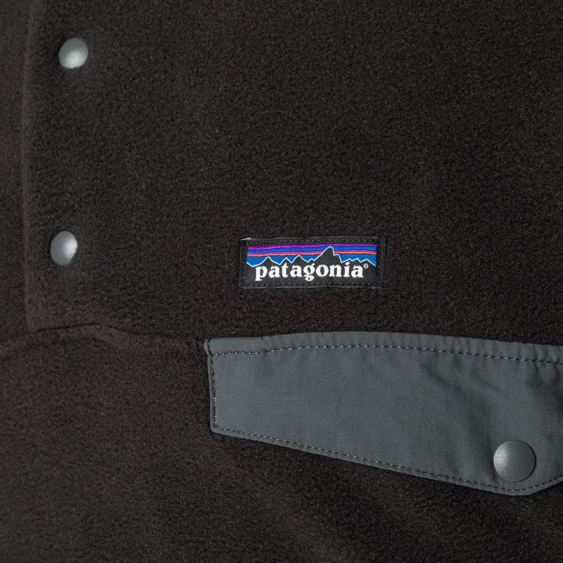 Patagonia bărbați fleece Sweatshirt bărbați Synch Snap-T P / O negru w / forjă gri 5