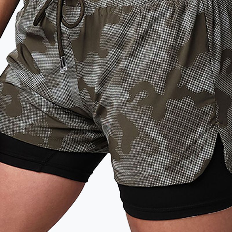 Pantaloni scurți de antrenament 2 în 1 pentru femei STRONG ID gri Z1B01242