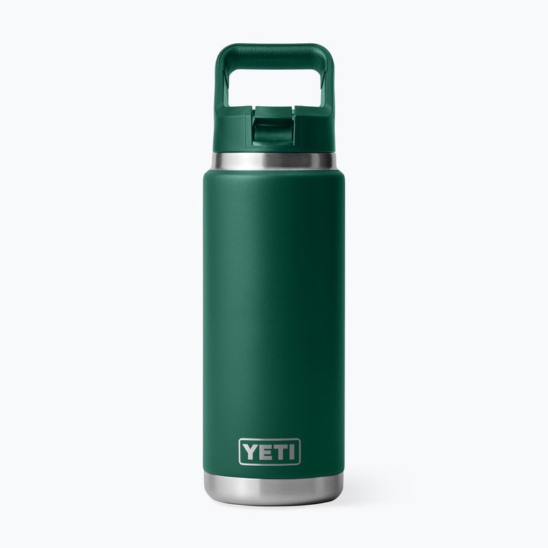 Sticlă termică YETI Rambler Straw 769 ml black forest green
