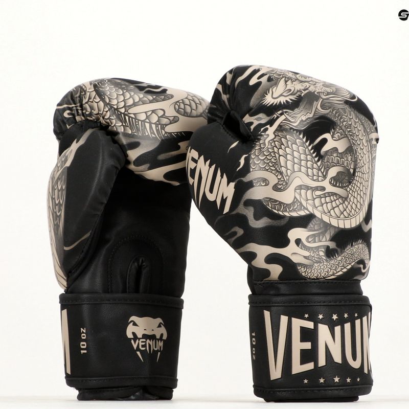 Mănuși de box Venum Dragon's Flight black/sand 12
