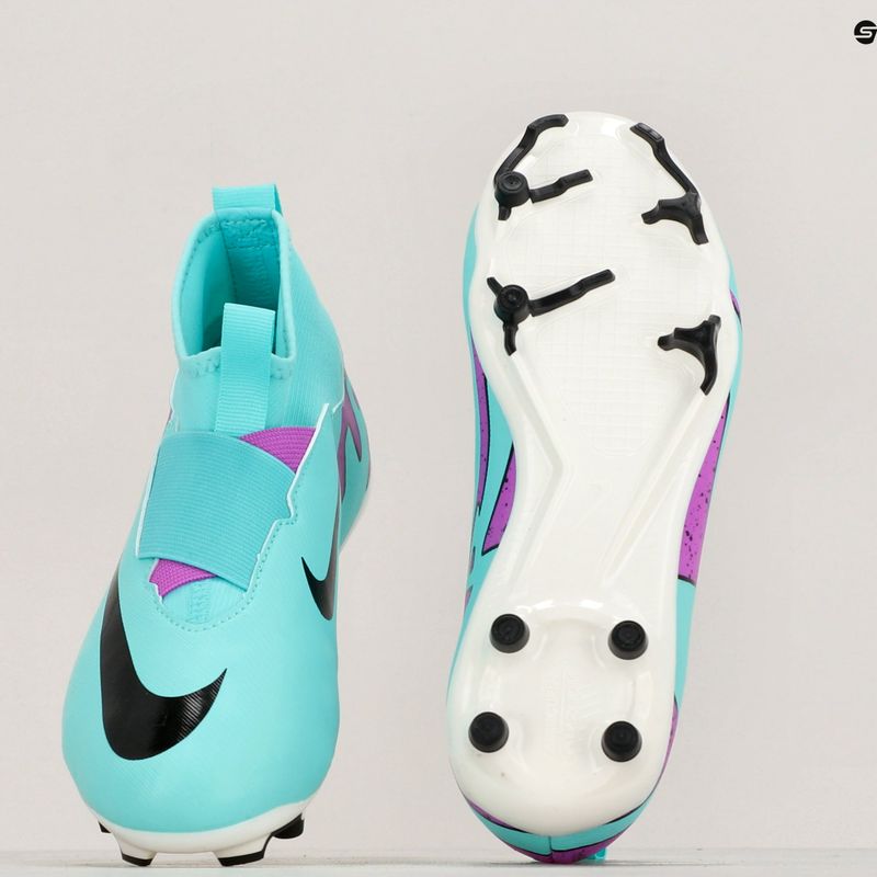 Încălțăminte de fotbal pentru copii Nike Jr Zoom Mercurial Superfly 9 Academy FG/MG hyper turquoise/black/ white/fuchsia dream 8