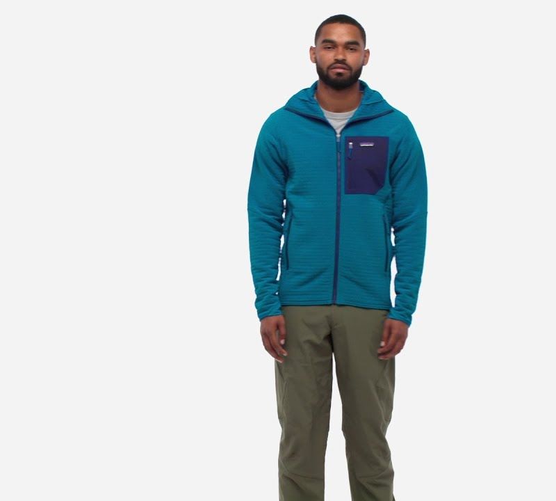 Geacă softshell pentru bărbați Patagonia R2 TechFace Hoody belay blue 12