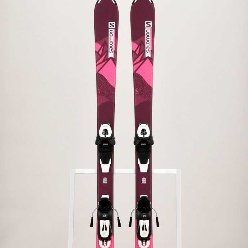 Schiuri de coborâre pentru copii Salomon Lux Jr M + L6 bordeau/pink 11
