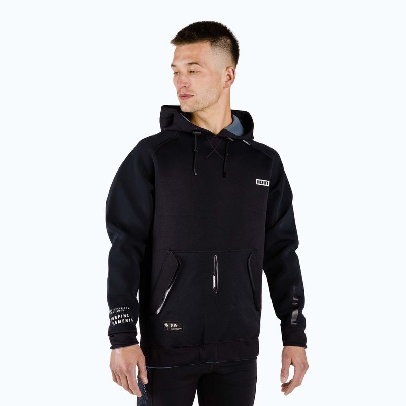 Hanorac cu glugă din neopren de 2 mm pentru bărbați ION Hoody Neo negru 48212-4106