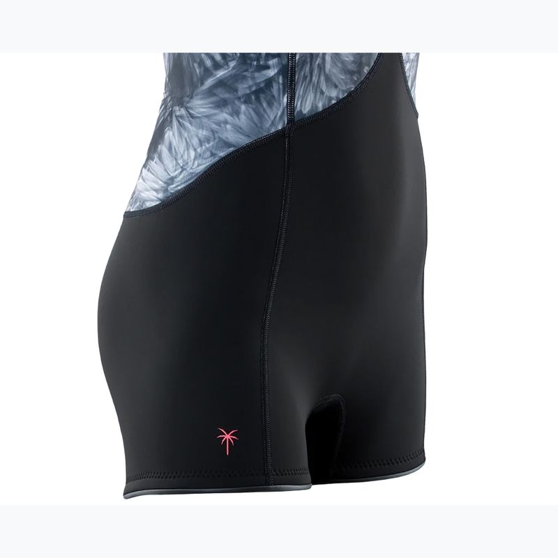 Costum de înot pentru femei ION Amaze Shorty 2.0 Back Zip black flowers 6