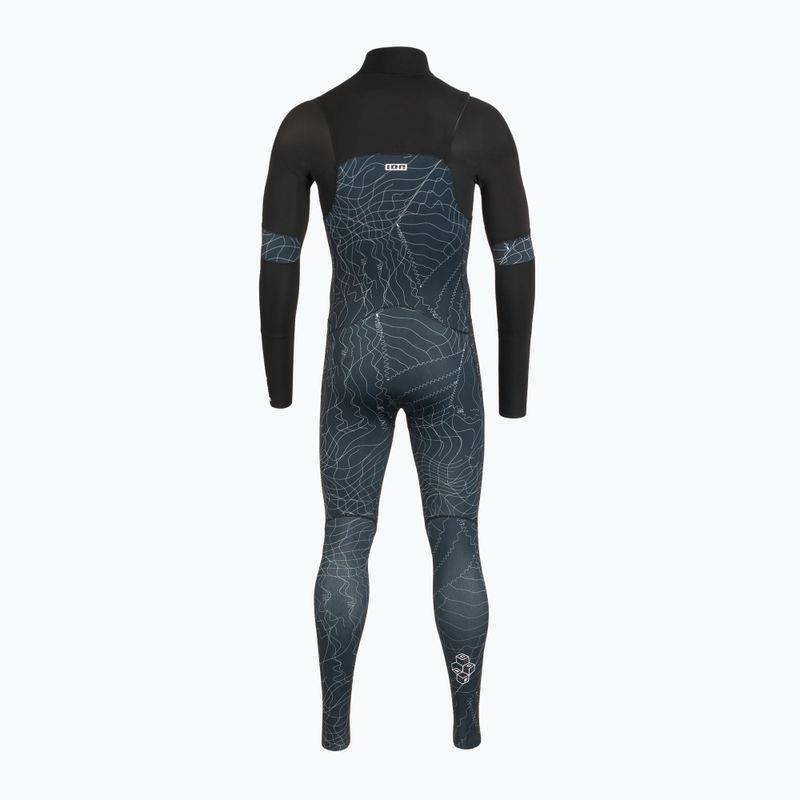 Spumă de înot pentru bărbați ION Seek Core 3/2 mm Front Zip distorted black 3