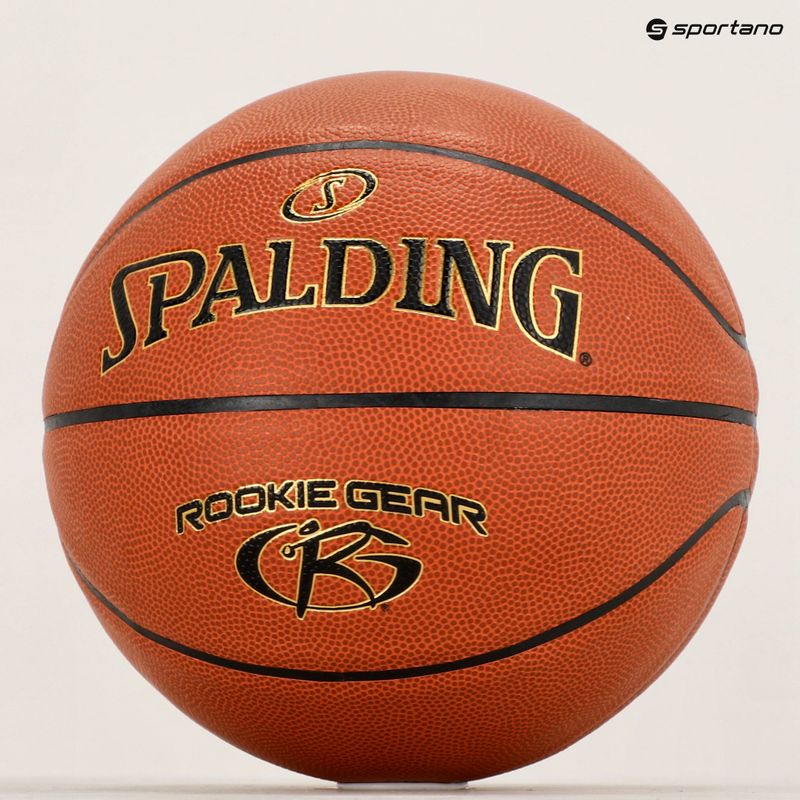 Minge de baschet Spalding Rookie Gear Leather pomarańczowy mărime 5 5