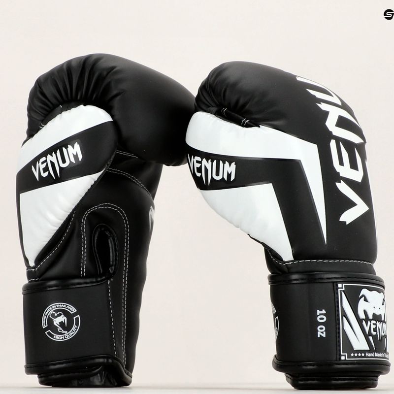 Venum Elite mănuși de box negru și alb 0984 9