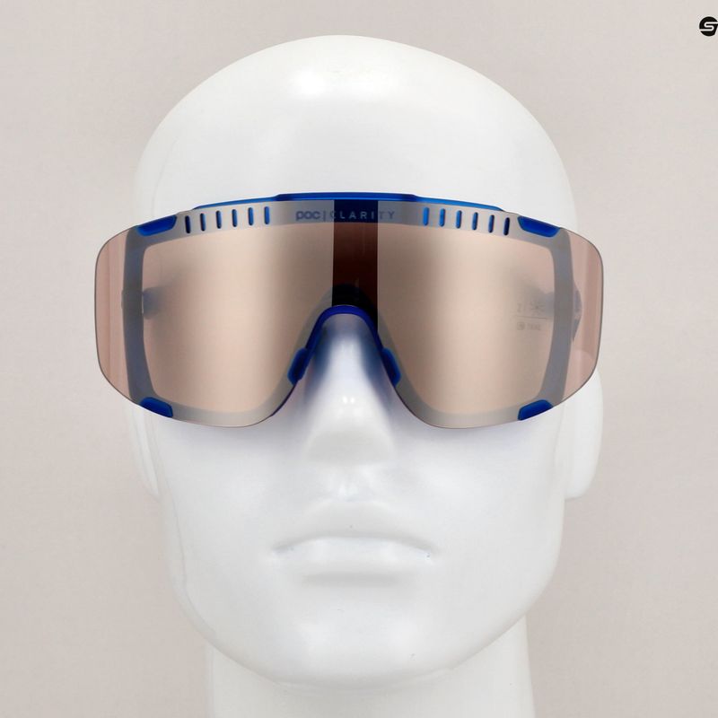 Ochelari de protecție pentru bicicletă POC Devour opal blue translucent/clarity trail silver 8
