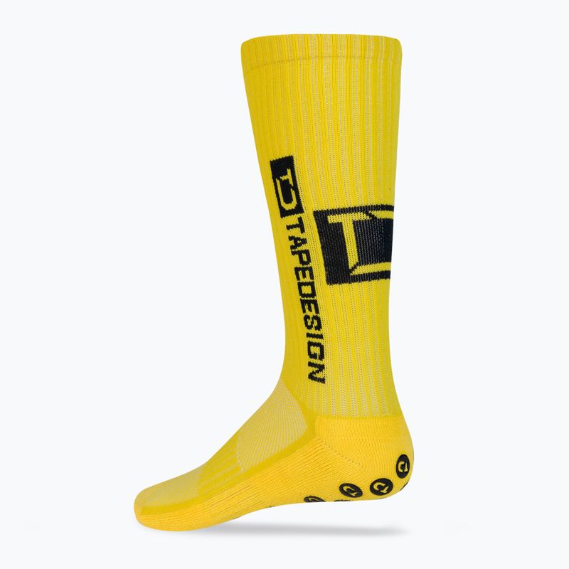 Șosete de fotbal Tapedesign galben antiderapant TAPEDESIGN YELLOW 2