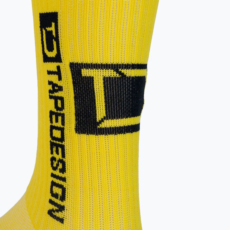 Șosete de fotbal Tapedesign galben antiderapant TAPEDESIGN YELLOW 3