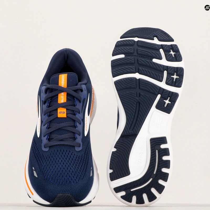Încălțăminte de alergare pentru bărbați Brooks Adrenaline GTS 23 peacoat/ultramarina/orange 12