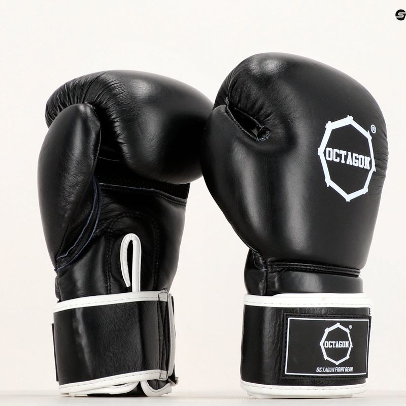Mănuși de box Octagon Agat black/white 10