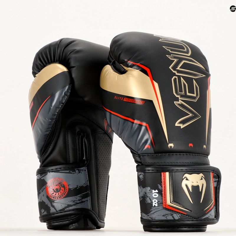 Mănuși de box Venum Elite Evo black/gold 9