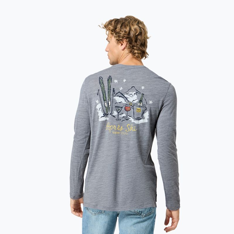 Longsleeve pentru bărbați super.natural Apres Ski cashmere grey melange/various 3