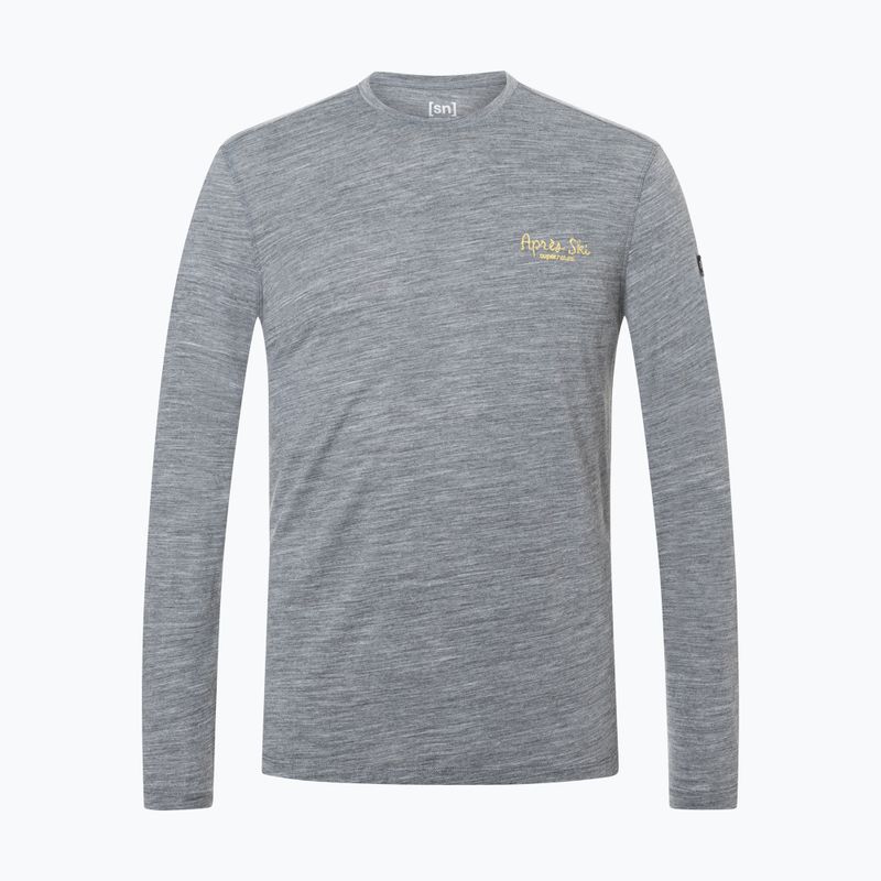 Longsleeve pentru bărbați super.natural Apres Ski cashmere grey melange/various 5