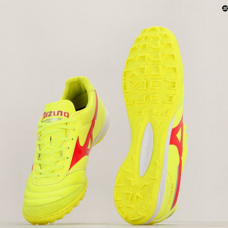 Încălțăminte de fotbal pentru bărbați Mizuno Morelia Sala Elite TF safety yellow/fiery coral 2/galaxy silver 11