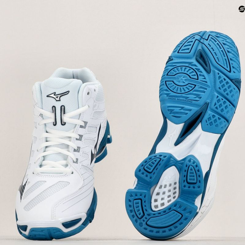 Încălțăminte de volei pentru bărbați Mizuno Wave Mid Voltage white/sailor blue/silver 9